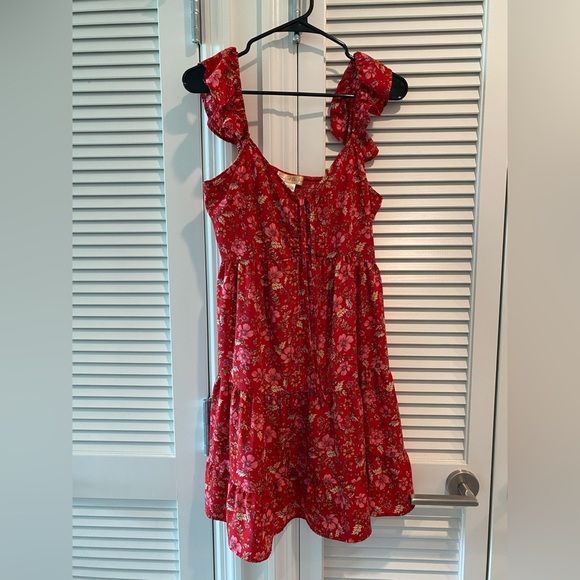 Land of The Free Floral Red Sleeveless Dress - Picture 1 of 4